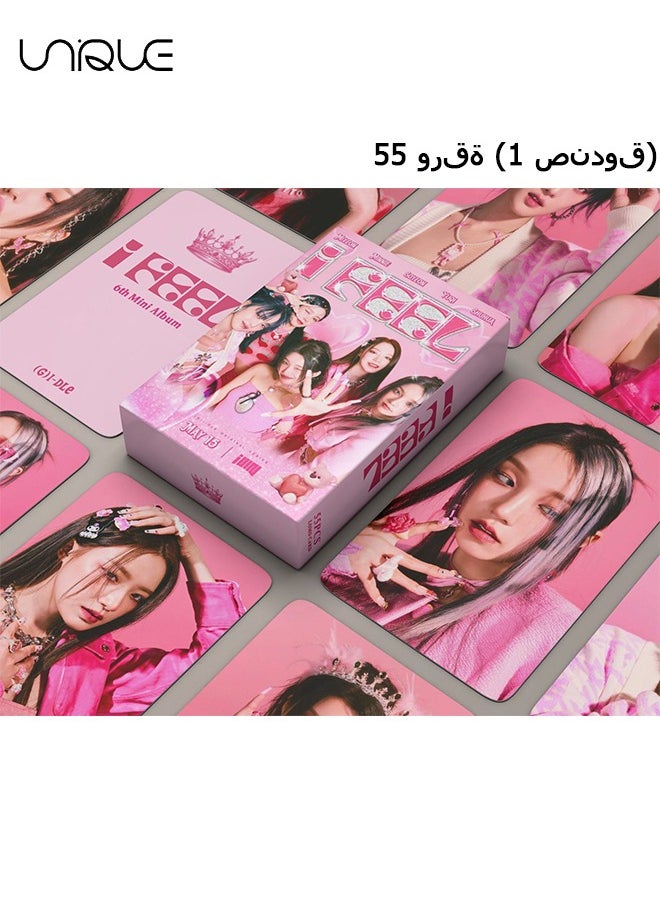 Unique 55 Pieces I-DLE Lomo Cards Collection Wink Pack of  Albums I Love Photo Cards Kpop Postcards - for Fan Collection Photocards Decorations(I FEEL QUEEN)  - Image 1
