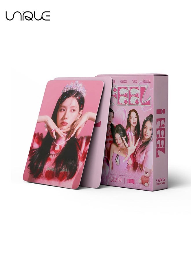 55 Pieces I-DLE Lomo Cards Collection Wink Pack of  Albums I Love Photo Cards Kpop Postcards - for Fan Collection Photocards Decorations(I FEEL QUEEN)