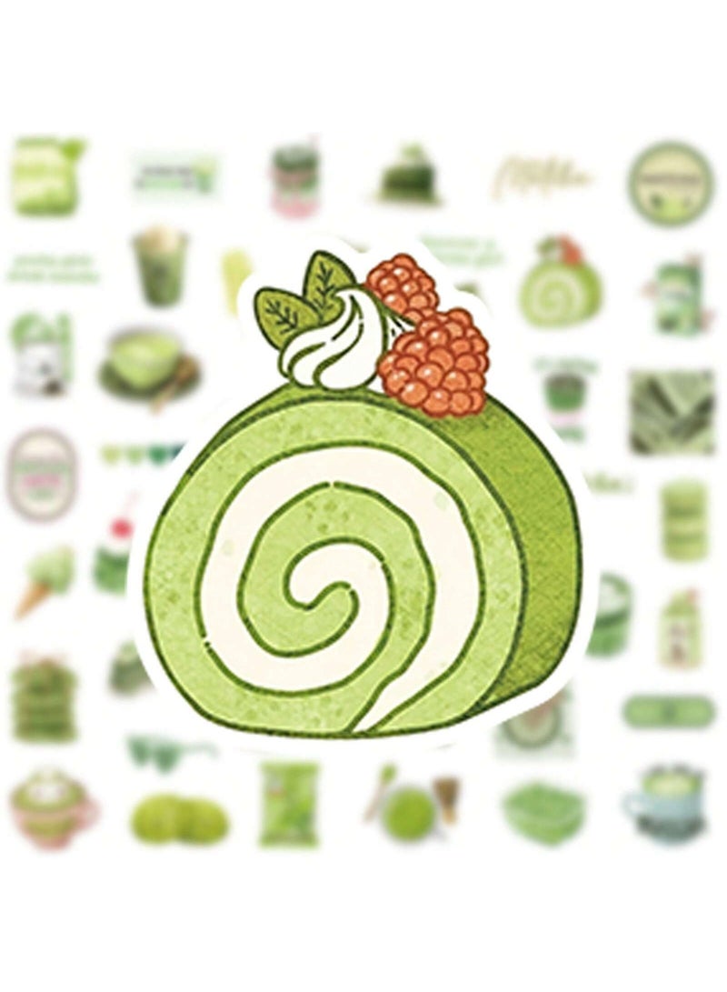 50 Pcs Matcha Cartoon Graffiti Stickers-Green Tea Vinyl Stickers | Waterproof, Reusable Self-Adhesive Cute Cartoon Matcha/Matcha Latte Decals for Laptop, Phone, Water Bottle, Notebook, Scrapbooking, Planner, DIY Crafts, School Supplies & Travel Luggage - Image 5