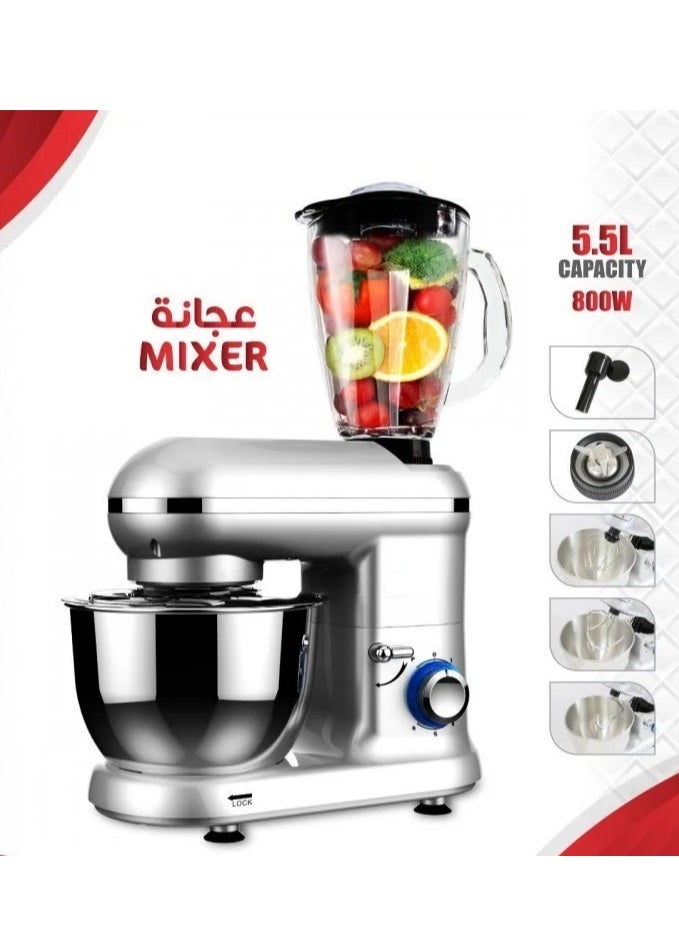 5.5L Electric Stand Mixer 1.5L Blender Combo with LED Display 6-Speed Precision Control Cooper Motor Model 39004B