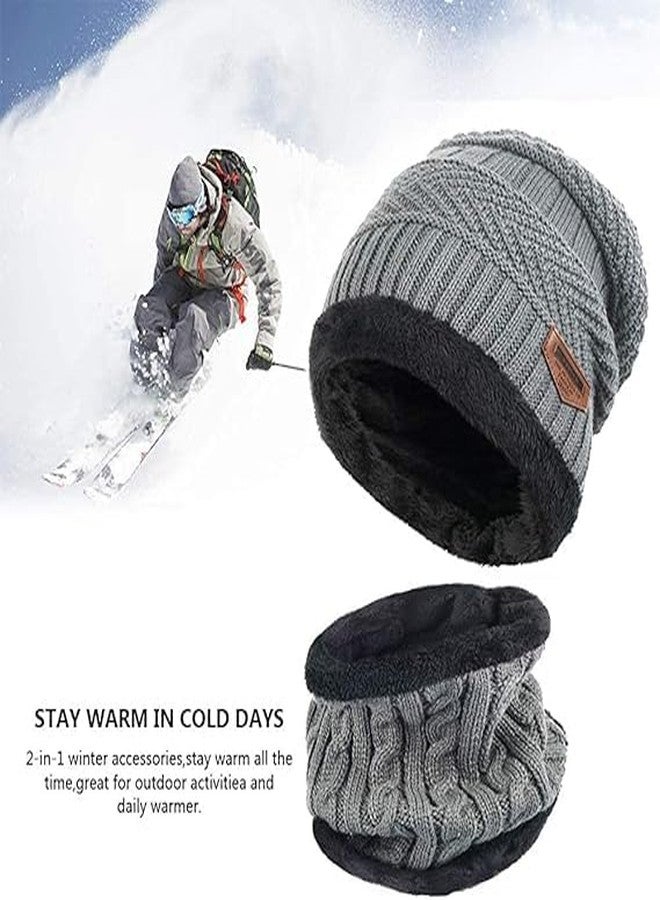 WILDSTICH Unisex Winter Cap & Muffler for Men & Women | Soft Knitted Beanie Cap Soft, Lightweight & Warm | Warm Woollen Beanie Hat for Men & Women (in, Alpha, Free Size, Gray) - Image 5