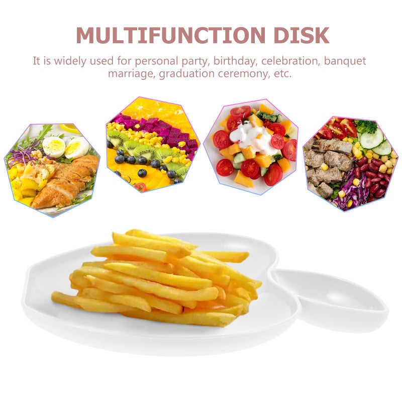 2pcs -shaped Dip Plate Snack Serving Tray Dumpling Plate Dipping Sauce Plate - Image 5