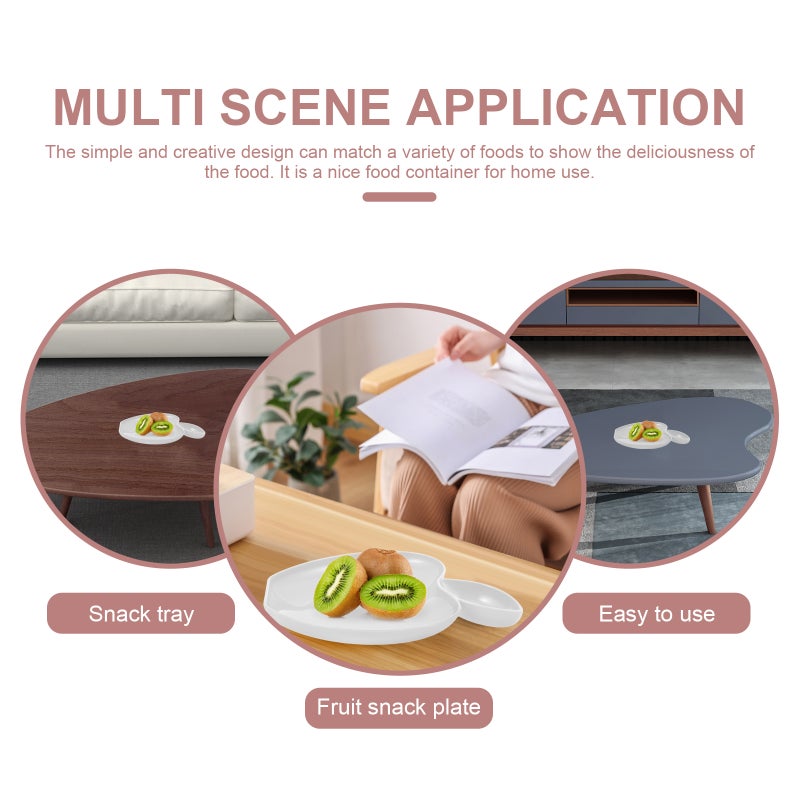 2pcs -shaped Dip Plate Snack Serving Tray Dumpling Plate Dipping Sauce Plate - Image 2