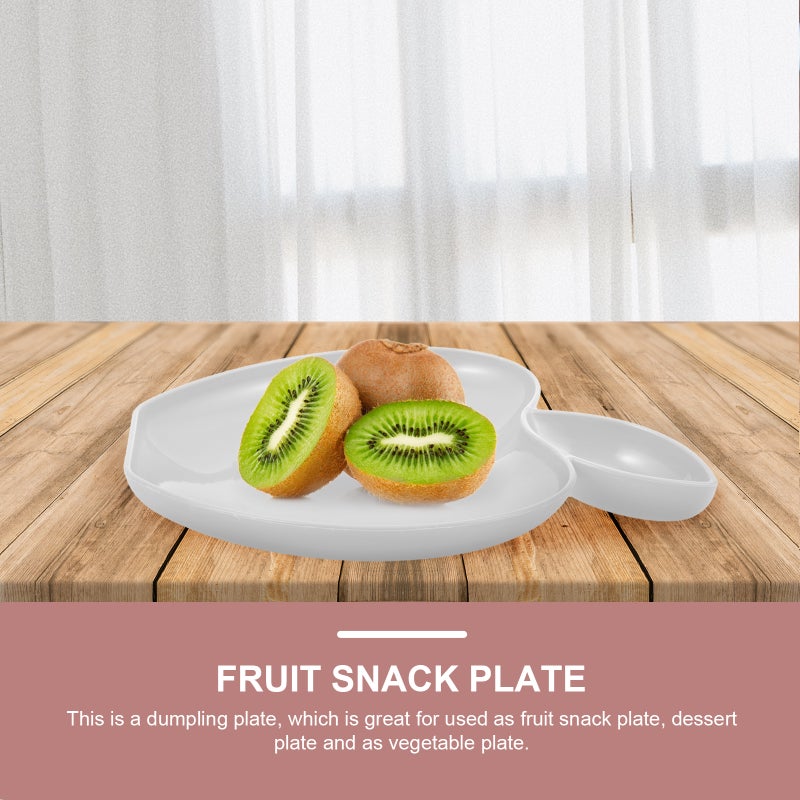 2pcs -shaped Dip Plate Snack Serving Tray Dumpling Plate Dipping Sauce Plate - Image 3