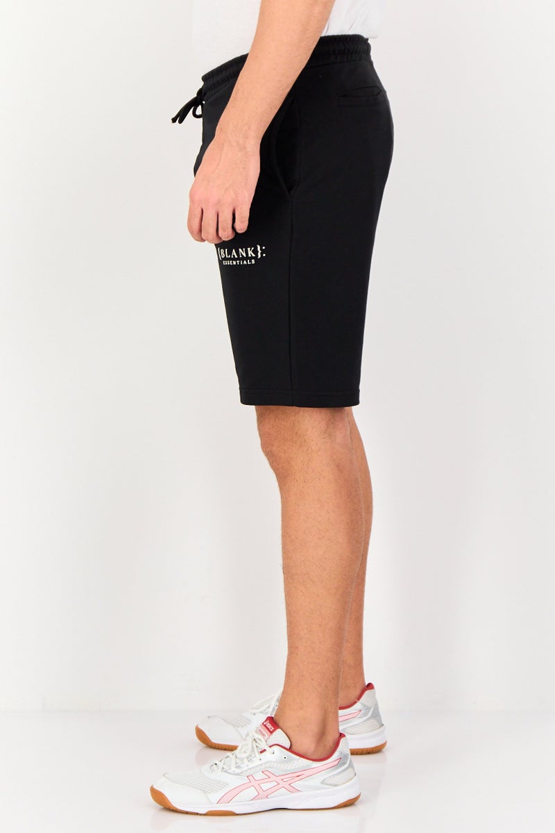 Blank Essentials Men Brand Logo Basic Shorts, Black - Image 4