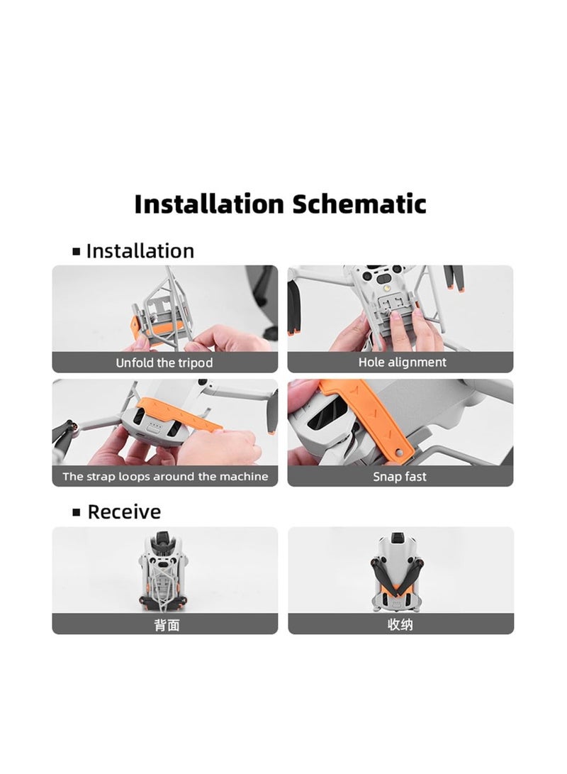 Foldable Landing Gear for DJI Mini 4 Pro Gimbal Protector 25mm Extension Orange Drone Accessory - Image 5