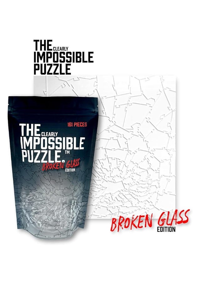Broken Glass Puzzle - Clear Puzzle - Unique Clearly Impossible Puzzle - Difficult and Fun! - 161 Pieces 10 x 10'' - Image 2