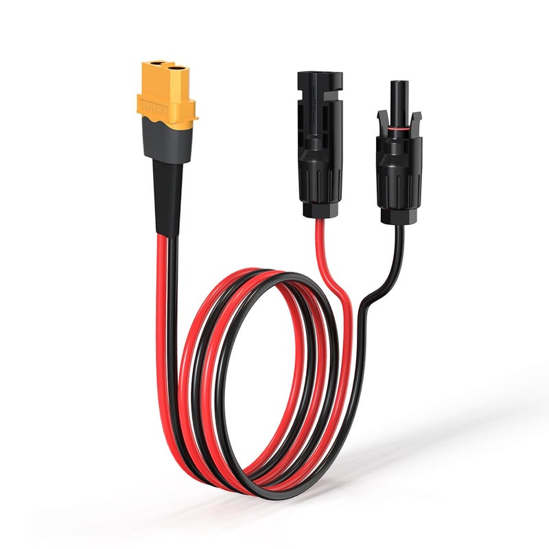 ELFCULB 10AWG 2FT XT60 Solar Cable 2 10 25 35 50 75 100FT XT60 Extension Cable Solar Panel Connector to XT60 Connector for Portable Power Station (2FT) - Image 1