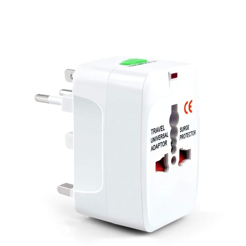 Viaxos All in One USB Universal Worldwide International Travel Adapter Plug for Laptops Cameras Supports Over 150 Countries Including US AUS NZ Europe UK White - Image 1