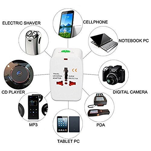 Viaxos All in One USB Universal Worldwide International Travel Adapter Plug for Laptops Cameras Supports Over 150 Countries Including US AUS NZ Europe UK White - Image 4