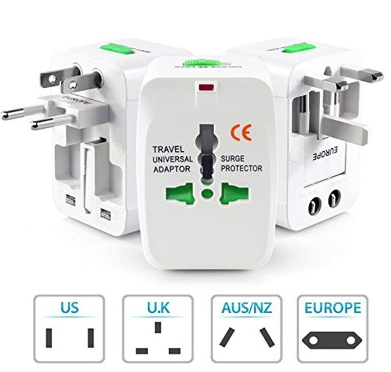 Viaxos All in One USB Universal Worldwide International Travel Adapter Plug for Laptops Cameras Supports Over 150 Countries Including US AUS NZ Europe UK White - Image 2