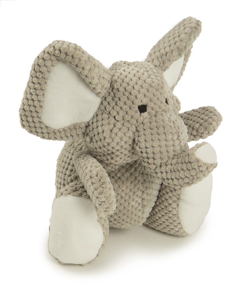 goDog Checkers Elephant Squeaky Plush Dog Toy, Chew Guard Technology - Gray, Large - Image 2