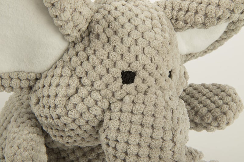 goDog Checkers Elephant Squeaky Plush Dog Toy, Chew Guard Technology - Gray, Large - Image 4