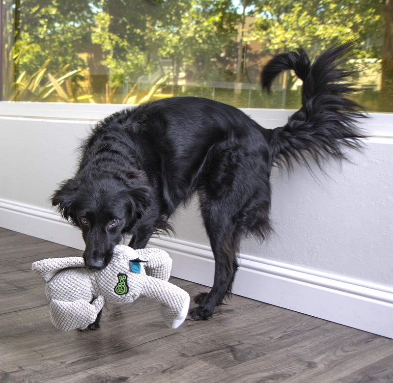 goDog Checkers Elephant Squeaky Plush Dog Toy, Chew Guard Technology - Gray, Large - Image 5