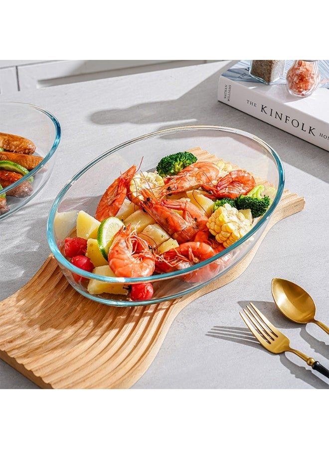 3-Pieces Tempered Glass Bakeware Set, Glass Baking Dish Set, Baking Pan for Oven, Dishwasher Safe - Image 2