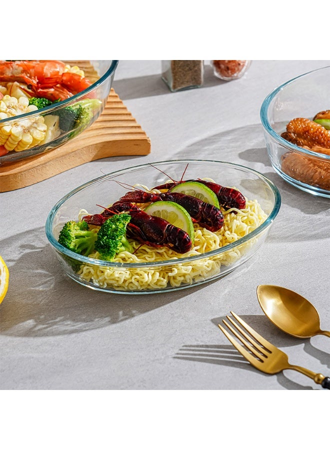 3-Pieces Tempered Glass Bakeware Set, Glass Baking Dish Set, Baking Pan for Oven, Dishwasher Safe - Image 4