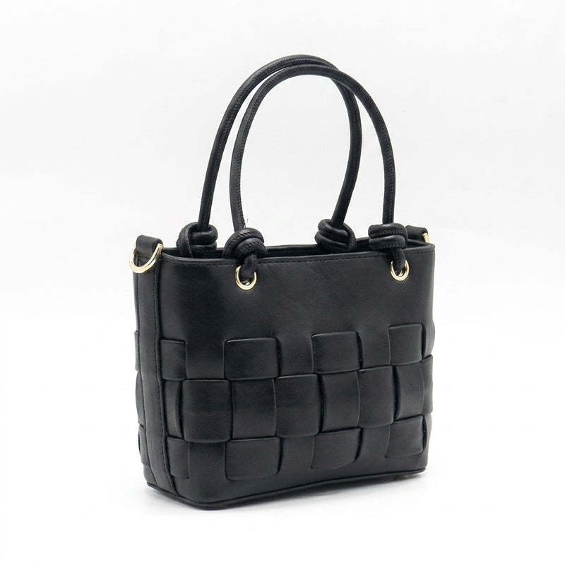 Fourteen Women's Faux Leather Woven Tote Bag - Black - Image 2