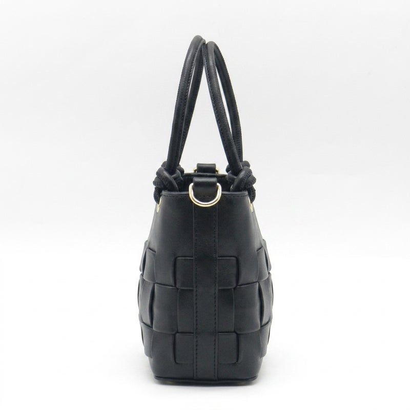 Fourteen Women's Faux Leather Woven Tote Bag - Black - Image 3