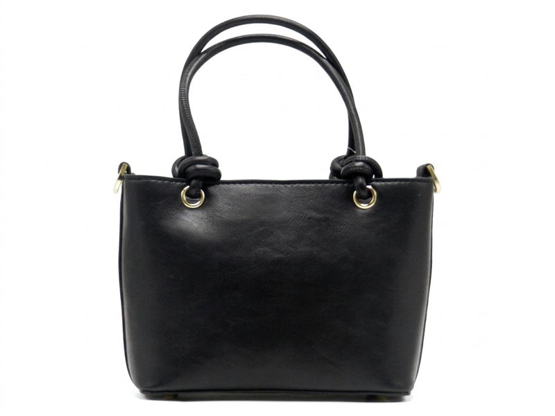 Fourteen Women's Faux Leather Woven Tote Bag - Black - Image 4