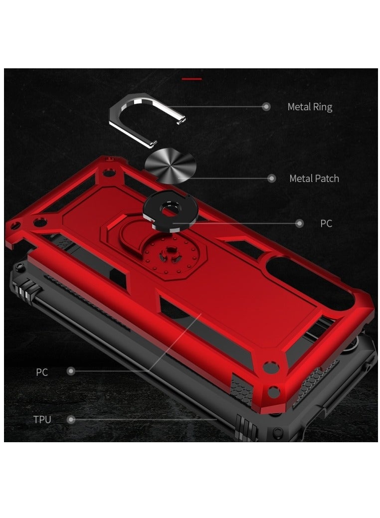 Case For Huawei Y9s Shockproof TPU Plus PC Protective Case with 360 Degree Rotating Holder Green - Image 3