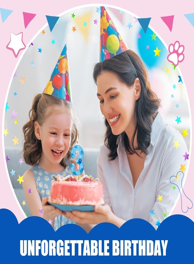 MTLEE Blue Dog Paw Candles Blue Birthday Cake Decorations Cake Cupcake Topper for Boy and Girl Birthday Decoration(3) - Image 4