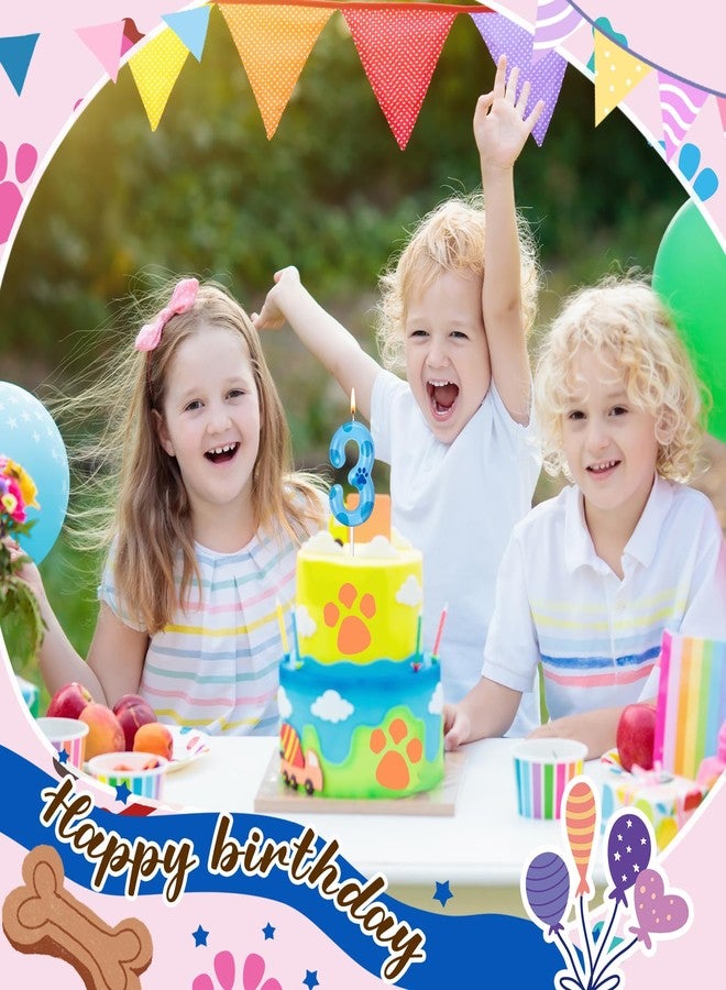 MTLEE Blue Dog Paw Candles Blue Birthday Cake Decorations Cake Cupcake Topper for Boy and Girl Birthday Decoration(3) - Image 5