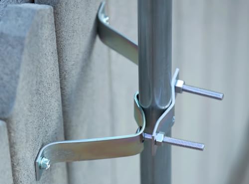 Channel Master 3" Wall Mount – Sturdy Steel Bracket for Secure TV Antenna & Mast Installation, Weather-Resistant, Supports Masts/Poles, Up-to 2.5” Diameter, 3" Wall Clearance, Includes Two Brackets - Image 4