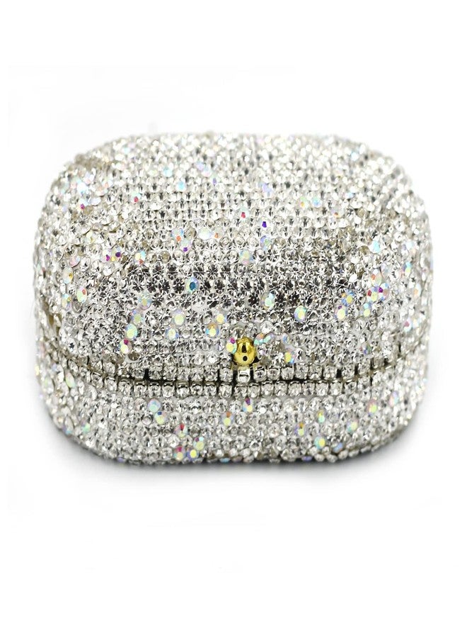 Bestbling Bling Luxury Ring Box Earrings Pendant Ring Case Jewelry Display Storage Box Gift Box for Proposal Ring, Ceremony, Wedding or Special Occasions (White) - Image 2