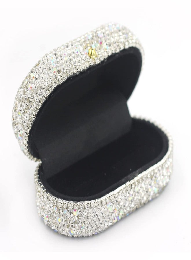 Bestbling Bling Luxury Ring Box Earrings Pendant Ring Case Jewelry Display Storage Box Gift Box for Proposal Ring, Ceremony, Wedding or Special Occasions (White) - Image 1