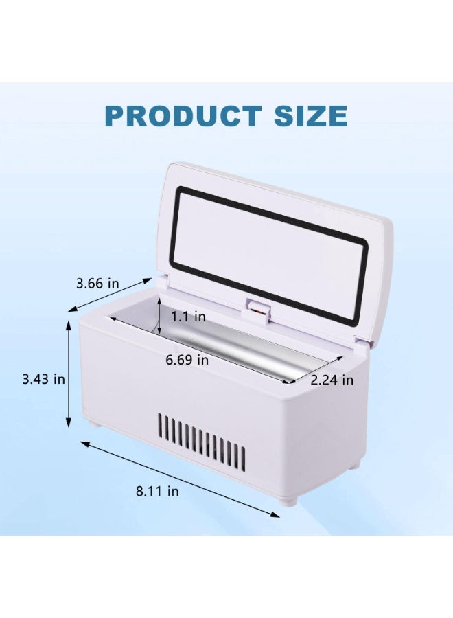 WALALLA Large Capacity Insulin Refrigerator, Portabl Mini LED Refrigerated Medicine Refrigerator at 2-8 ° C, Medicine Small Travel Box,with 2 extra 10200mAh portable lithium batteries and a carrying bag,USB Chargerable - Image 5