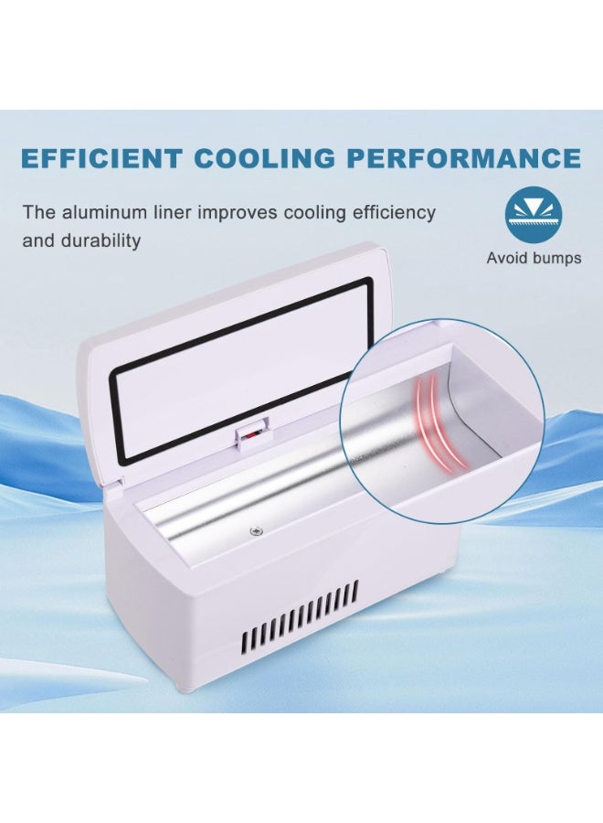 WALALLA Large Capacity Insulin Refrigerator, Portabl Mini LED Refrigerated Medicine Refrigerator at 2-8 ° C, Medicine Small Travel Box,with 2 extra 10200mAh portable lithium batteries and a carrying bag,USB Chargerable - Image 4