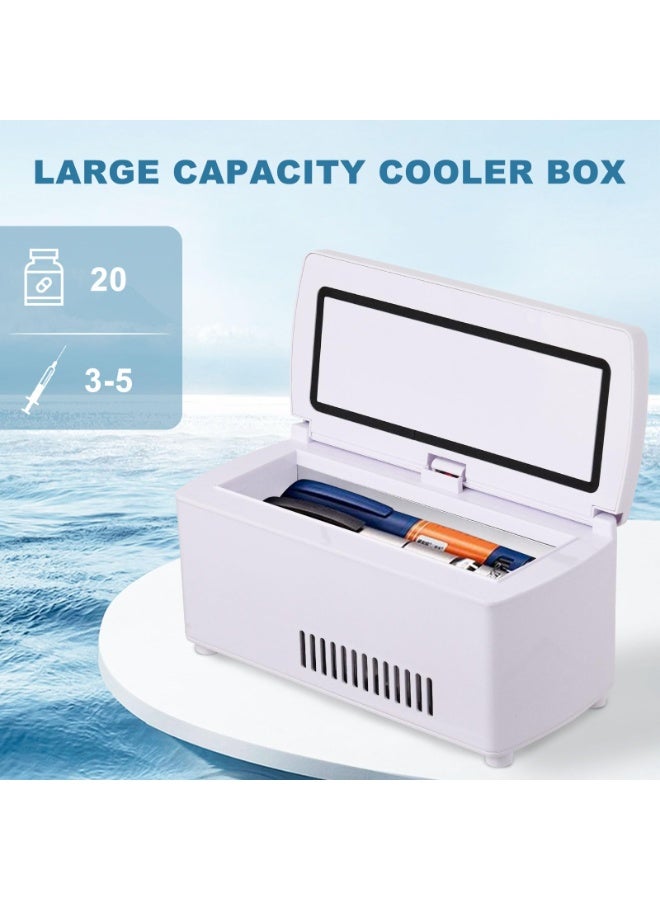 WALALLA Large Capacity Insulin Refrigerator, Portabl Mini LED Refrigerated Medicine Refrigerator at 2-8 ° C, Medicine Small Travel Box,with 2 extra 10200mAh portable lithium batteries and a carrying bag,USB Chargerable - Image 3