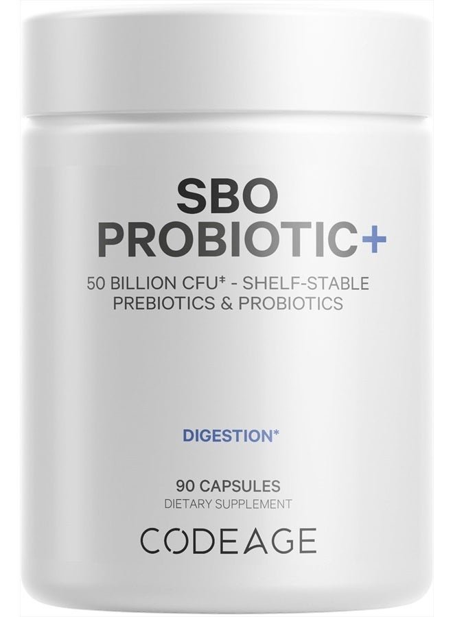Codeage SBO Probiotics, 50 Billion CFUs Per Serving, Multi Strain Soil Based Organisms Blend and Organic Fermented Botanical Blend, Shelf-Stable, 90 Capsules - Image 1