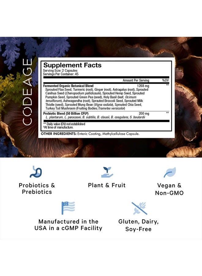 Codeage SBO Probiotics, 50 Billion CFUs Per Serving, Multi Strain Soil Based Organisms Blend and Organic Fermented Botanical Blend, Shelf-Stable, 90 Capsules - Image 2