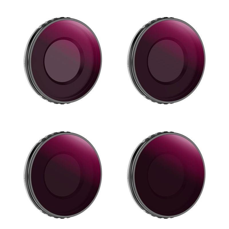 K&F Concept 4 Pack ND/PL Filter Kit Compatible with DJI Osmo Action 4, ND8/PL ND16/PL ND32/PL ND64/PL Neutral Density Polarizing Multi-Function Filters for Osmo Action 4 - Image 1