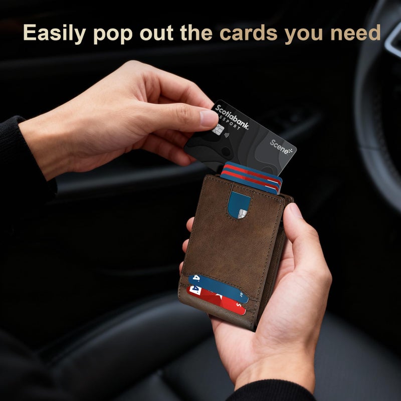 furid Card Wallet For Men Slim: Smart Rfid Minimalist Front Pocket Pop Up Wallet with ID Window - Stocking Stuffers Gifts Boxed for Husband Father at Birthday Anniversary - Image 3