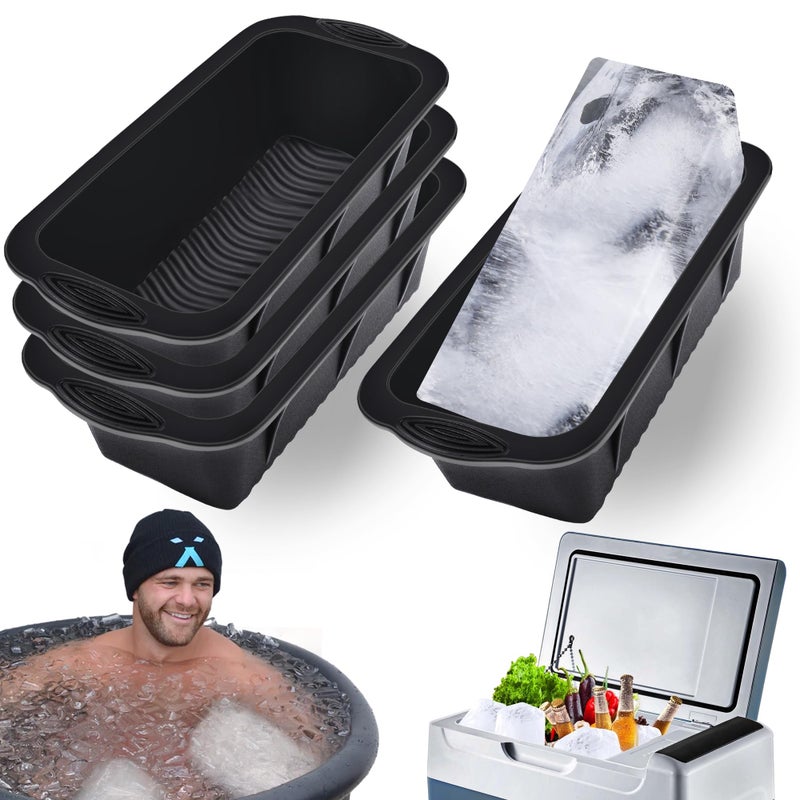 XANGNIER Extra Large Ice Block Mold4 Pack 94lbs Ice Cubes for Cold Plunge or CoolersReusable Silicone Ice Molds for Ice Bath ChillerBig Ice Tray