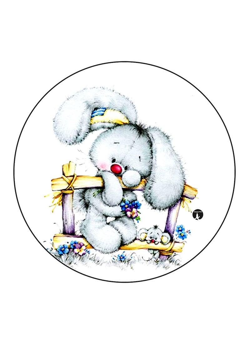 RKN Rabbit Printed Large Round Pin Badge Multicolour - Image 2