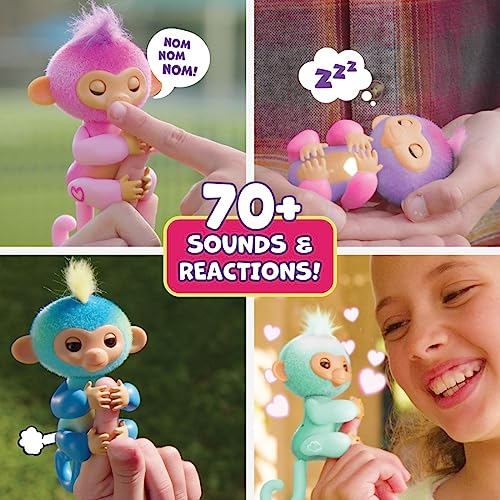 Fingerlings 2023 NEW Interactive Baby Monkey Reacts to Touch – 70+ Sounds & Reactions – Ava (Teal) - Image 3