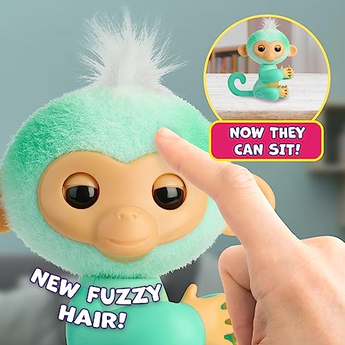 Fingerlings 2023 NEW Interactive Baby Monkey Reacts to Touch – 70+ Sounds & Reactions – Ava (Teal) - Image 5