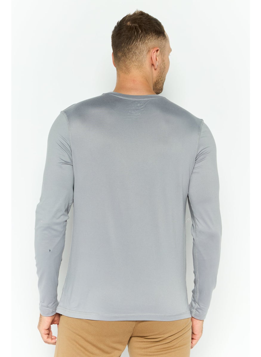 90 Degree By Reflex Men Sportswear Fit Long Sleeve Outdoor Shirt, Grey  - Image 4