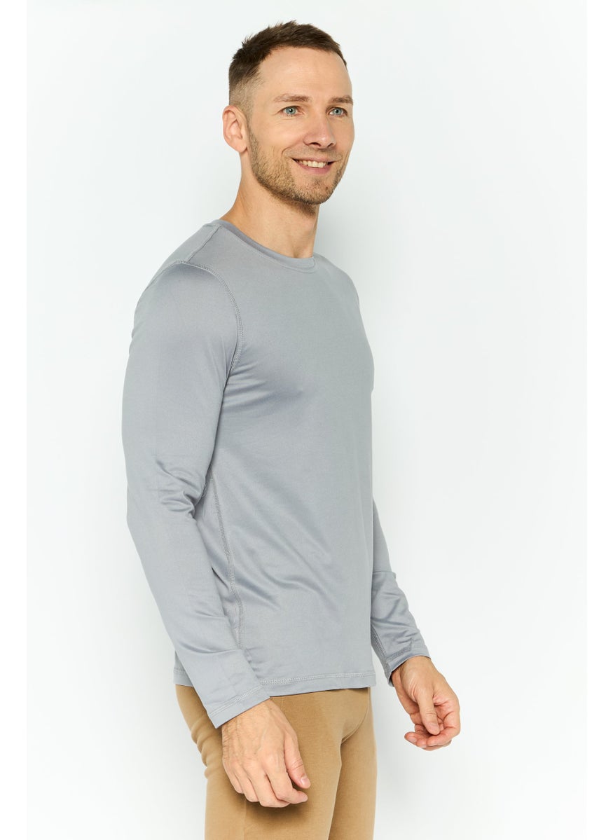 90 Degree By Reflex Men Sportswear Fit Long Sleeve Outdoor Shirt, Grey  - Image 3