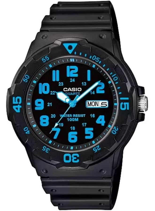 كاسيو Men's Black Dial Resin Analog Watch - MRW-200H-2BVDF