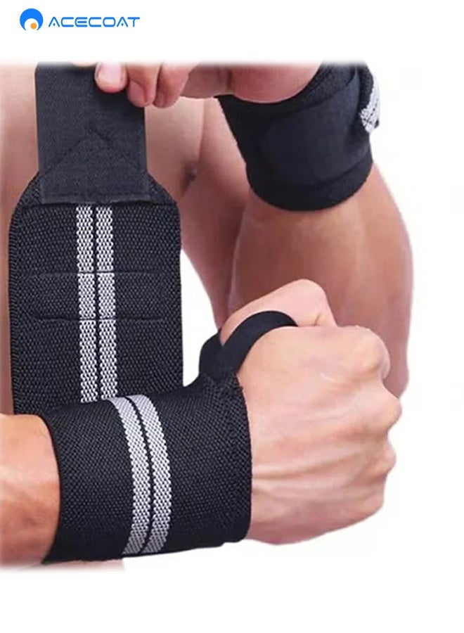 ACECOAT Wrist Supporter For Gym Wrist Band For Men Gym & Women With Thumb Loop Straps Accessories For Men Hand Grip & Wrist Support Sports Straps For Gym, Weightlifting - Image 1