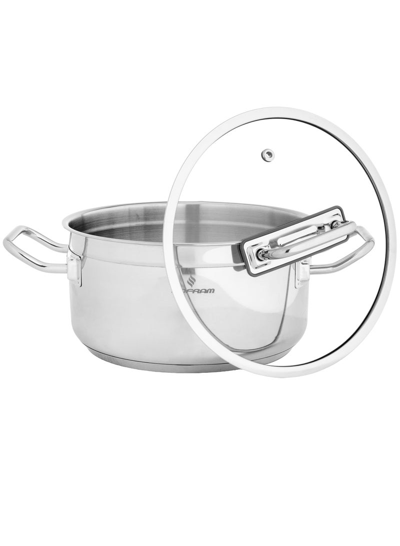 Sofram Turkish Stainless Stock Pot With Glass Lid 16 cm - Image 5