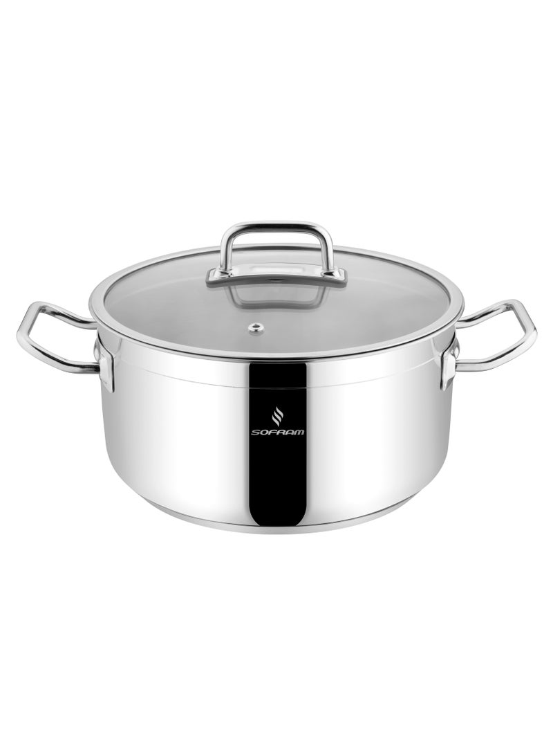 Sofram Turkish Stainless Stock Pot With Glass Lid 16 cm - Image 2