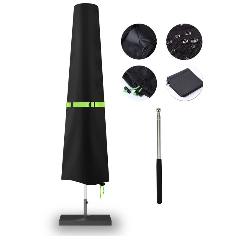 REDRICH Patio Umbrella Cover with Push Rod Waterproof Patio Parasol Covers with Zipper for 7ft to 11ft Outdoor Umbrellas - Image 2