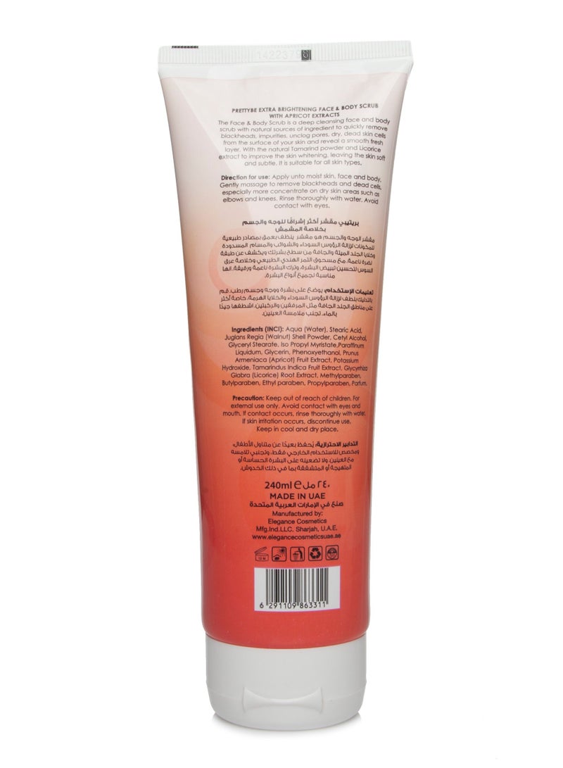 Pretty Be PrettyBe Exfoliating face &body scrub with apricot extract ,feel fresher softer and smoother,smell fruity delicious,240ml - Image 3