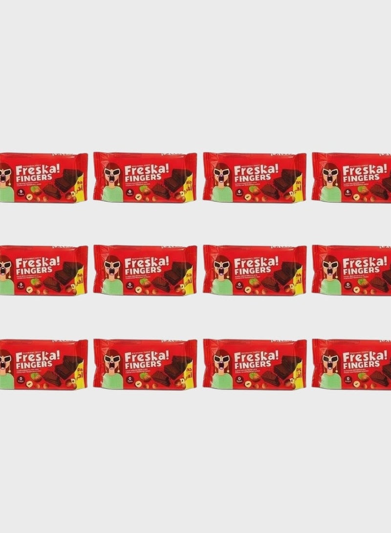 Freska Fingers Cocoa Wafer Filled with Hazelnut - 12 Pieces - Image 1