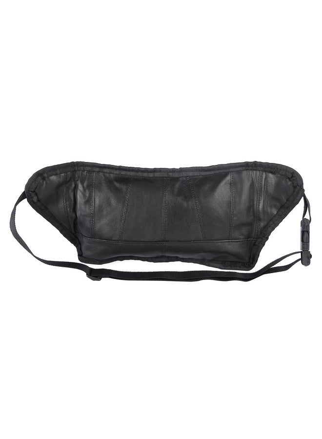 K London Leather Men Women Flat Waist Bag Fanny Bag Travel Document Holder (2914_Black_roam) - Image 5